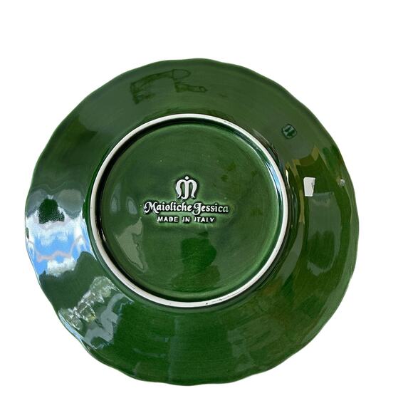 Maioliche Jessica Made in Italy Christmas Dinner Plates 11" Set 4 Holiday Green - Picture 8 of 12